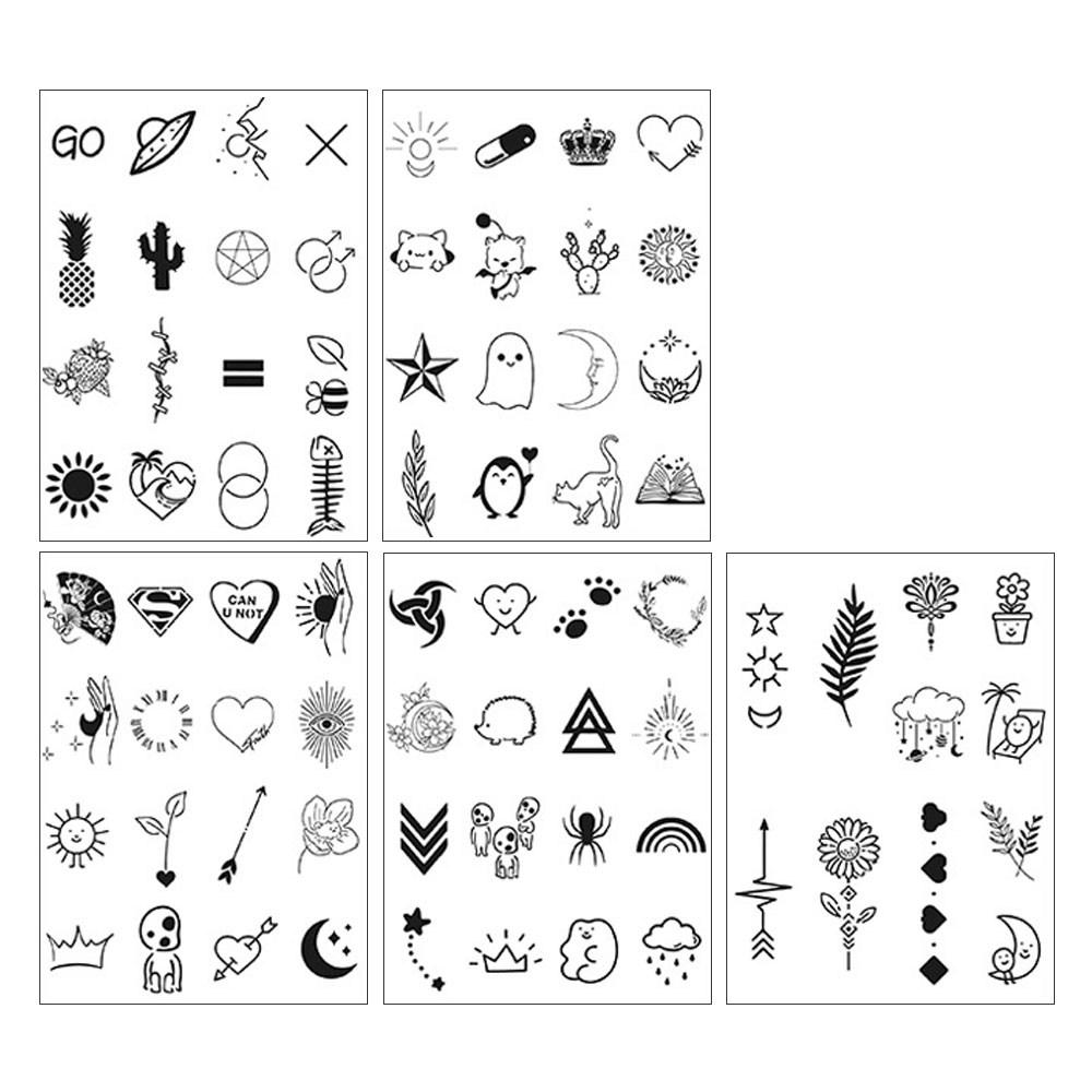 JELUNA Semi-permanent Mini Point Tattoo Sticker 5 Sheets T-32 1 Set B