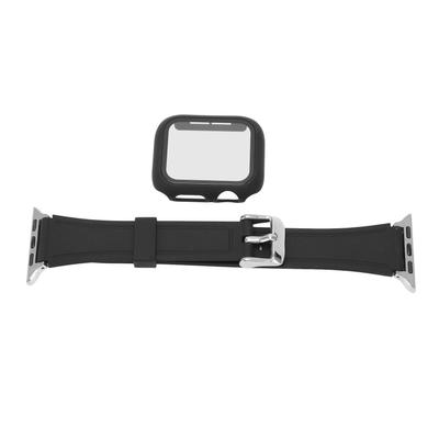 40mm Replacement Watchband Adjust Size PC Protective Case TPU Watch Strap for Iwatch Black