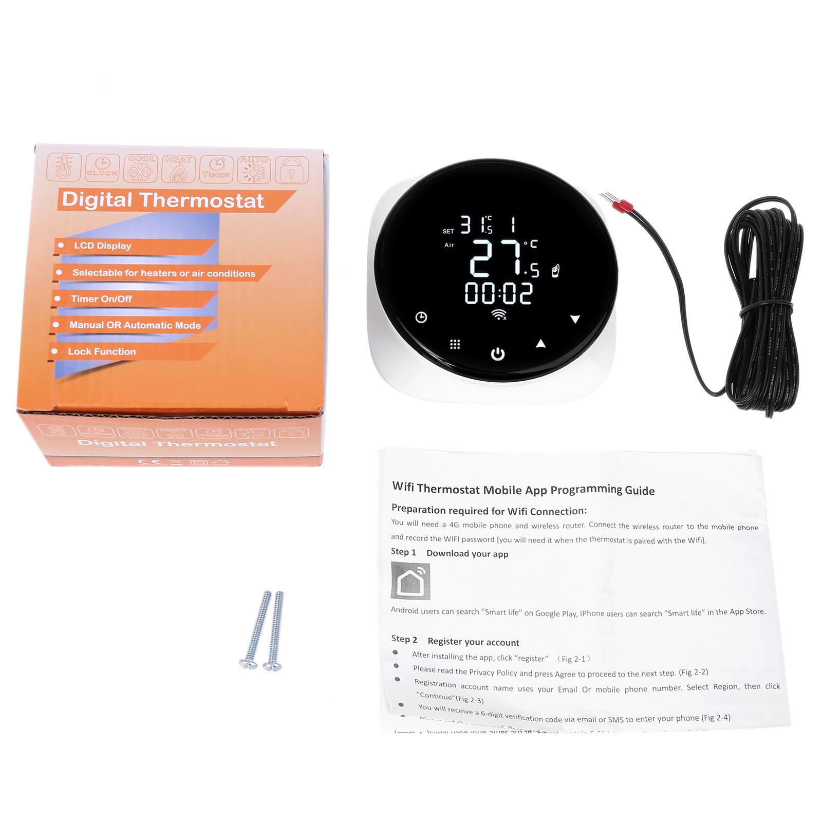 

Tuya Programmable Thermostats Wifi for Smart Thermostat Digital Display for Gas/Water Boiler/Electric Floor Heating 1