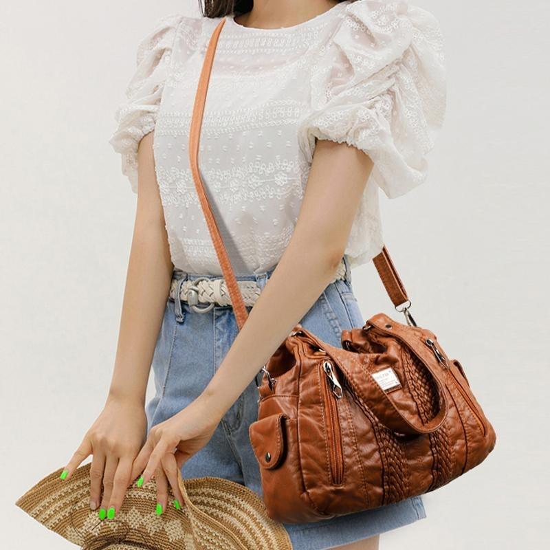 Luxury Designer Purses and Handbags Women Leather Shoulder Bags Many Pockets Casual Crossbody Bags for Women 2024 Sac A Main