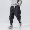 Atmungsaktive dünne lange Hose aus Baumwolle und Leinen im japanischen Stil, Herren-Hängebein-Hose, schmal zulaufende lange Leinenhose