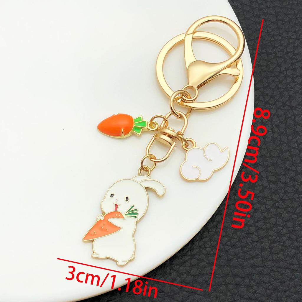 Cartoon Mid-Autumn Pink Bow Rabbit Keychain Pendant