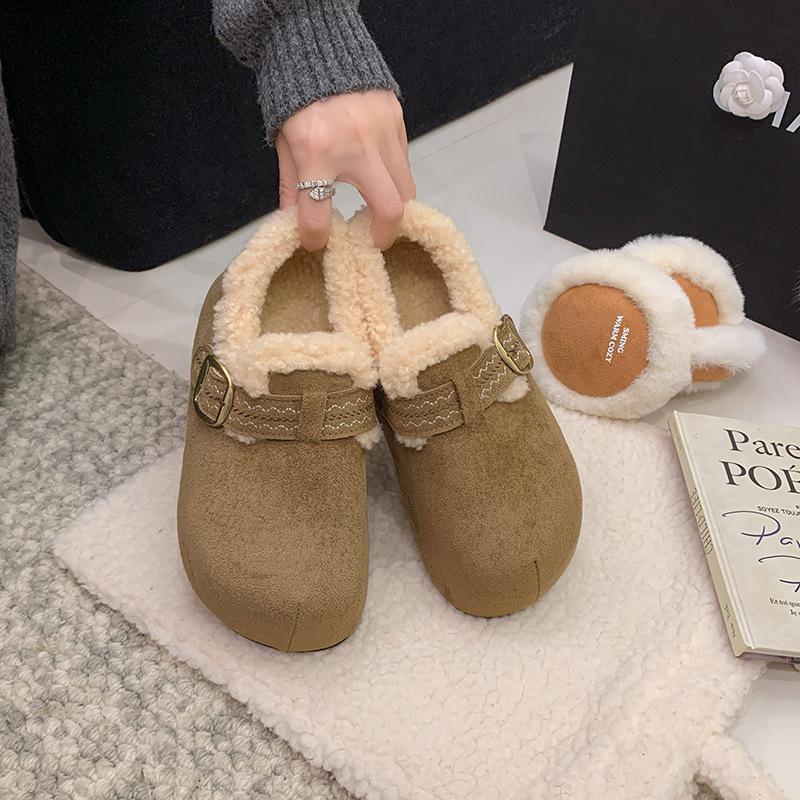 

Women s fur one thick sole winter lightweight warm padded snow boots non-slip wear-resistant casual sneakers fur cotton boots 40 хаки