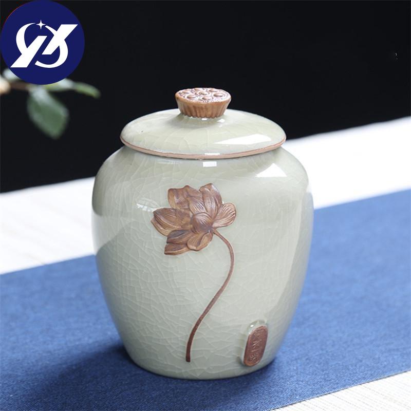 Cutie mare de ambalare pentru ceai, din ceramică emailată, borcan de depozitare pentru bomboane, recipient pentru alimente din porțelan