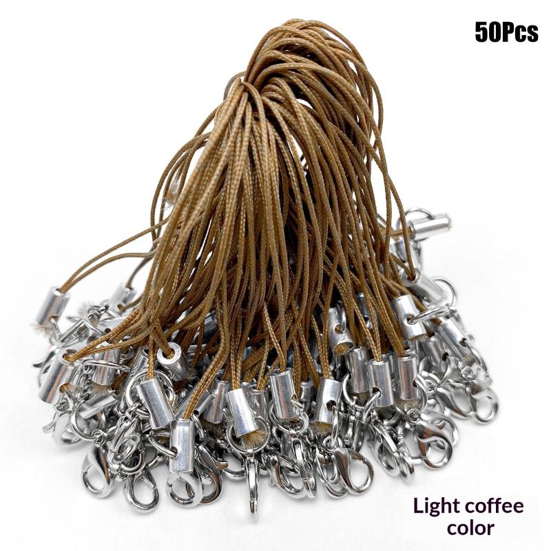 50Pcs Polyester Cord Lobster Clasp Cell Phone Lanyard Cords For Keychain Crafts Handmade Phone Rope Toys Diy Jewelry Making