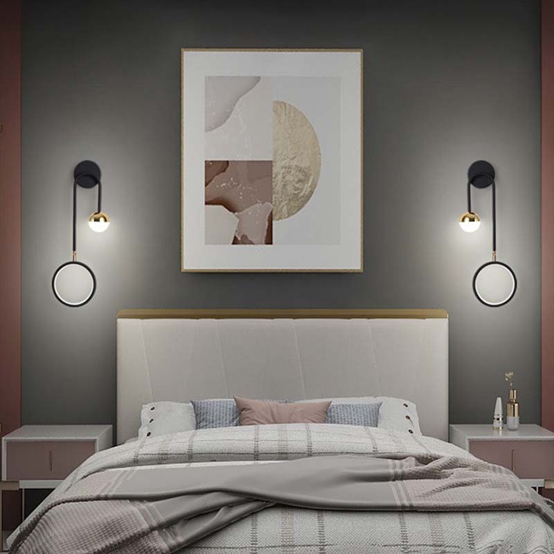 Lampă de perete de noptieră pentru dormitor scandinav simplu de lux, personalitate creativă, perete de fundal pentru living, noptiere pentru dulap TV