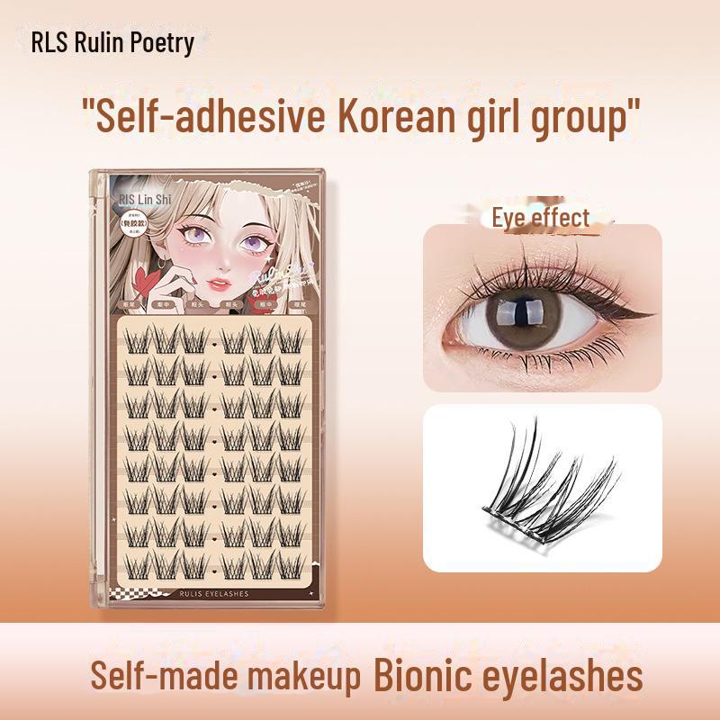 5D Baby Curve Glue-Free False Eyelashes - Supernatural, Easy-Apply, Comic Style, Single Cluster Segmentation.