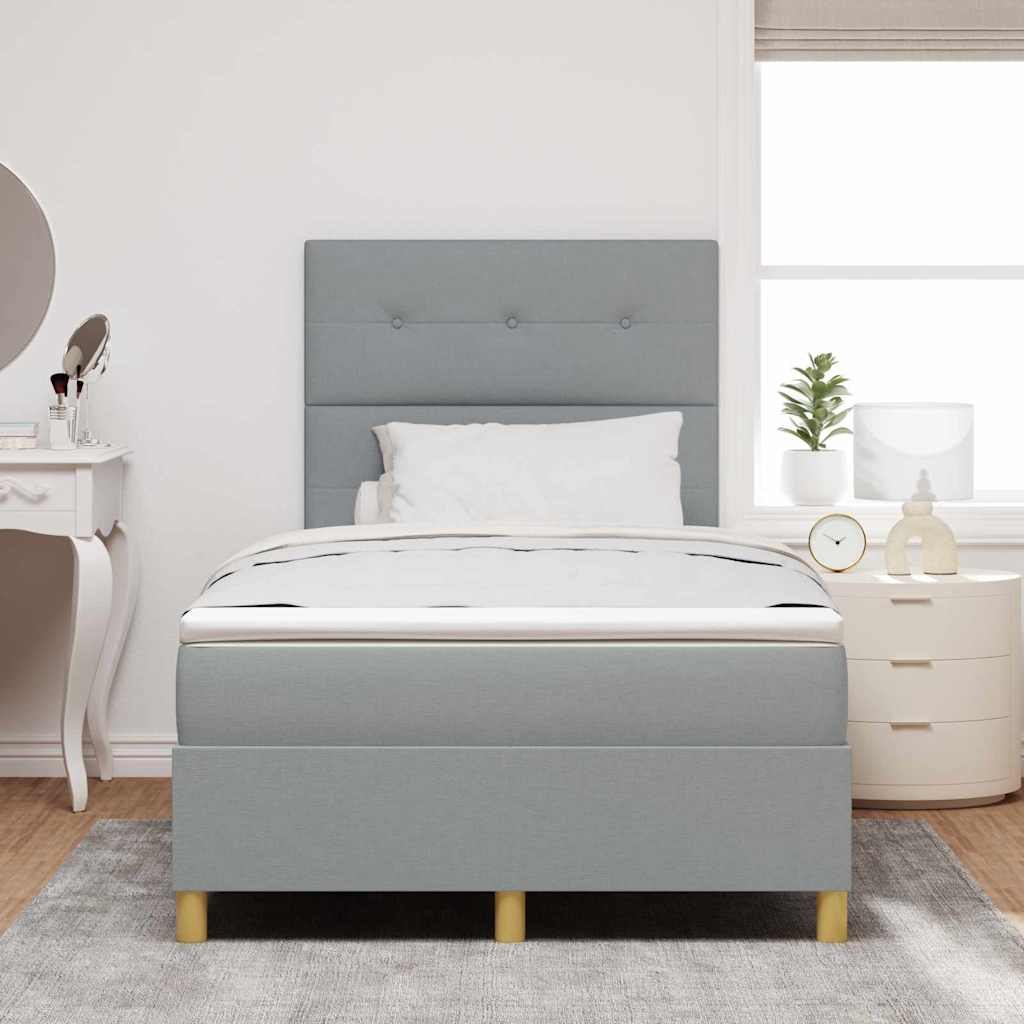 Boxspring bed with headboard Light gray 120 x 200 cm Fabric
