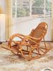 Deluxe Rocking Chair Rattan Wicker Furniture Indoor Living Room Glider Recliner Modern Rattan Leisure Chair