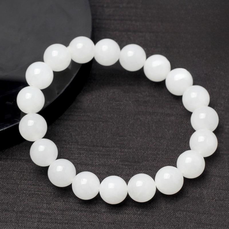 Hongchu Crystal Natural Hetian Jade Bracelet Hetian White Jade Traditional Beads