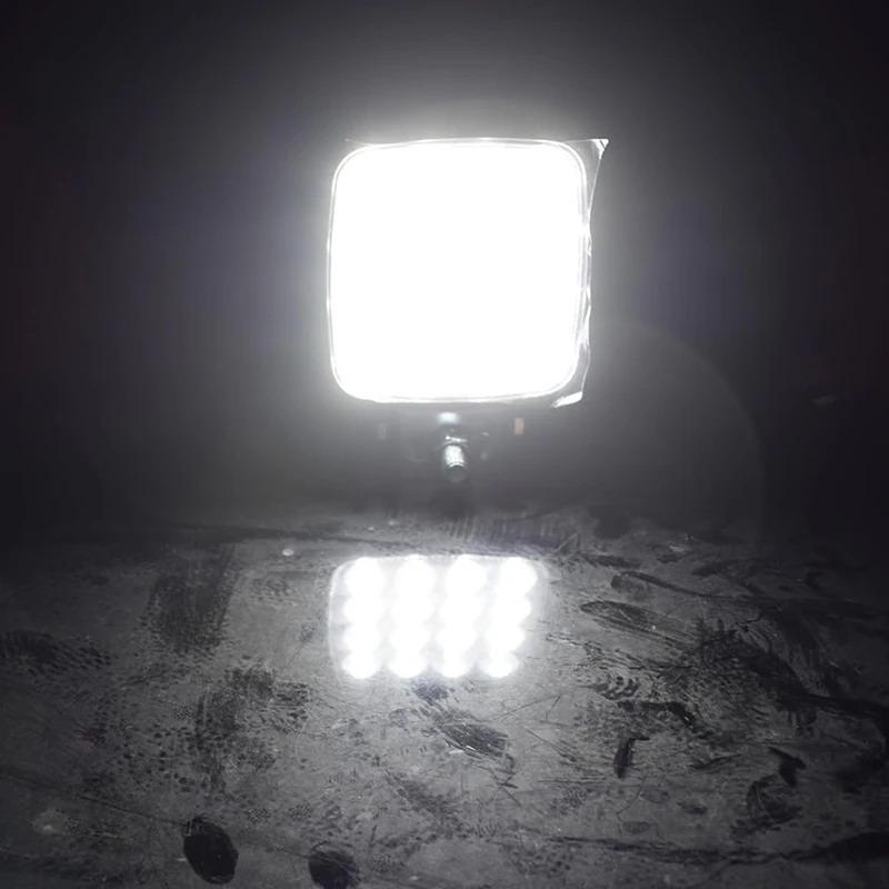 4 Inch Led Flood Light Excavator Squar Forklift Tractor Heavy Duty Blub Offroad 12V 24V 6240Lm Agricultural Vehicles