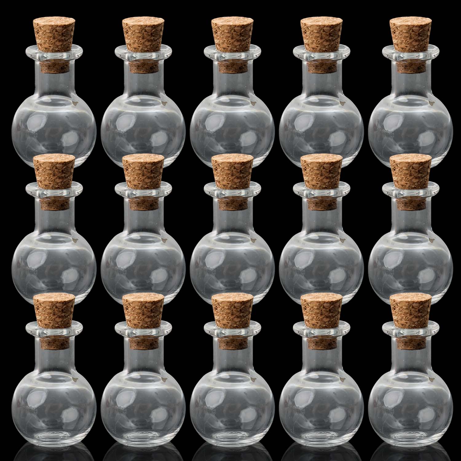 

100-2pcs Mini Glass Bottles Wishing Message Cork Stopper Bottle Jars Spherical Flat Bottom Design Small Containers DIY Crafts 2pcs прозрачный