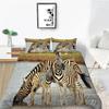 Zebra Duvet Cover Set King Queen Size Polyester Comforter Cover Black And White Stripe Wild Animals For Kids Teens Bedding Set