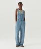 Leuba Wide Denim Overall - Light Blue