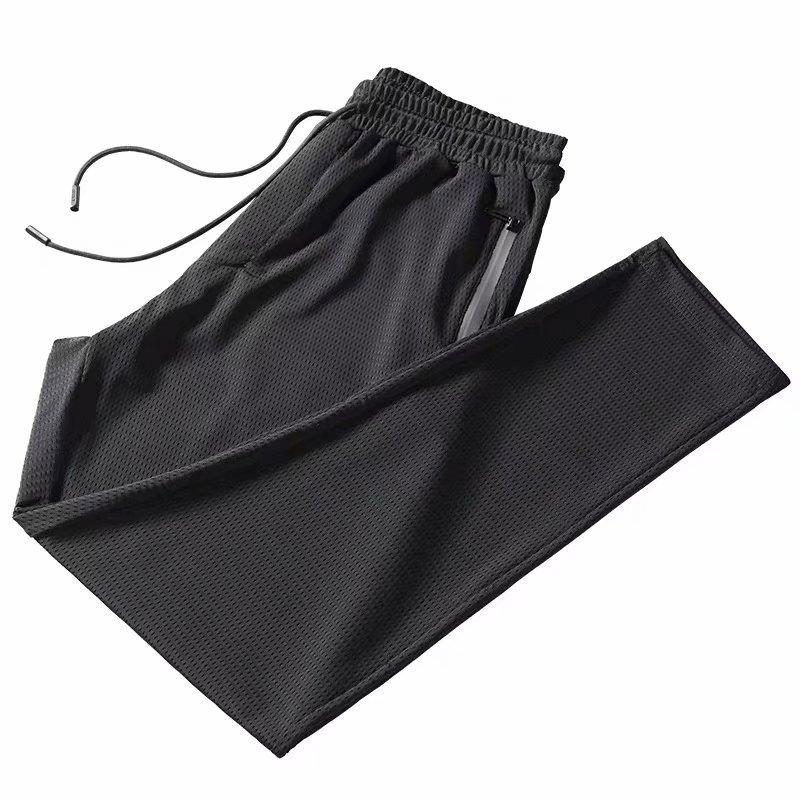 Ice Silk Mesh Mens Casual Pants With Drawstring Waist For Summer Activewear