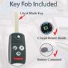 Key Fob Keyless Entry Fits For Acura MDX RDX 2007 2008 2009 2010 2011 2012 2013 Remote Control Flip Key Replacement N5F0602A1A 35111-STX-326 4 Button