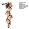 Rustic Christmas Home Ornaments Santa Claus Wooden Hanging Ornament, Tree Decor with Ornament Jute String, Farmhouse Holiday Wall for Garden