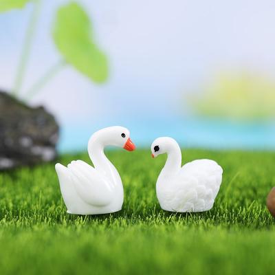 10pcs Swan Resin Ornament Miniature Landscape Succulent Decor Handcrafted Home Decoration