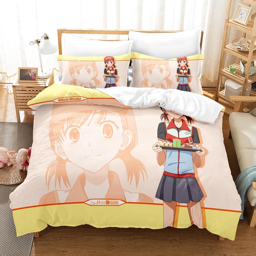3D Printed Anime A Certain Magical Index Bedding Set Single Twin Full Queen King Size Bed Set Adult Kid Bedroom Duvetcover Sets