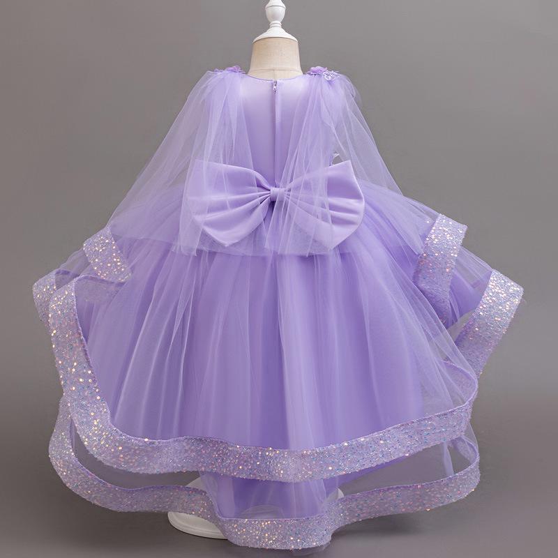 Glitzerndes flauschiges Netz-Prinzessinnenkleid für Baby-Mädchen - 1. Geburtstag & Abendmode
