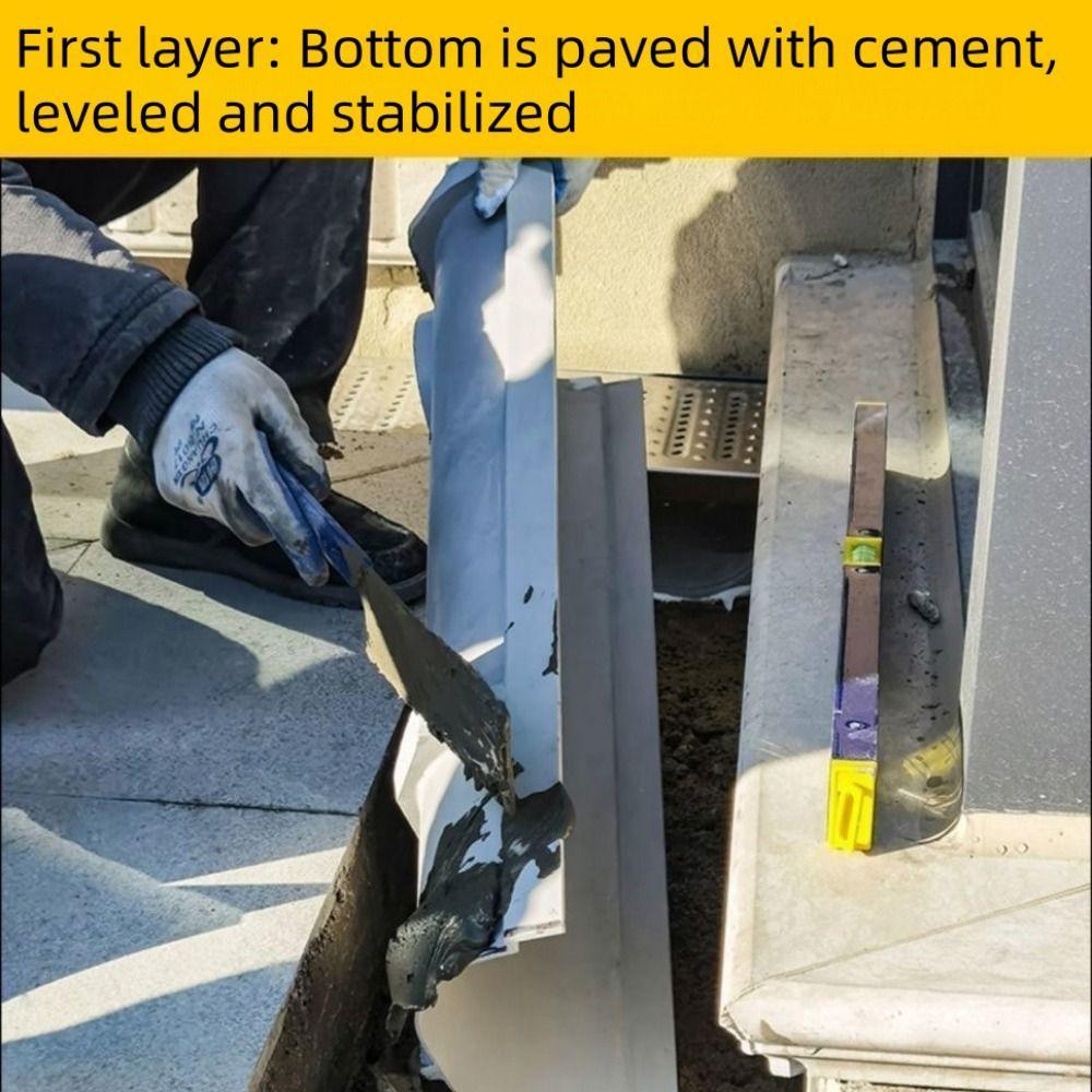 Gouttière de Drainage en Résine Grille Robuste à Rangée Unique Fossé de Drainage Fini Gorge en U Couvercle en Acier Inoxydable Drain Linéaire