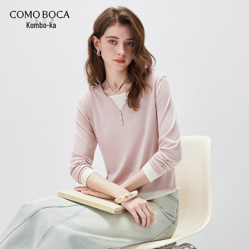 Komon Boca Women s Lyocell Blend Faux Two-Piece Knit Hoodie M