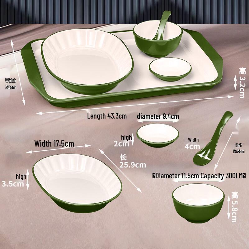 Ru Han Commercial Melamine Tableware 4-Piece Set