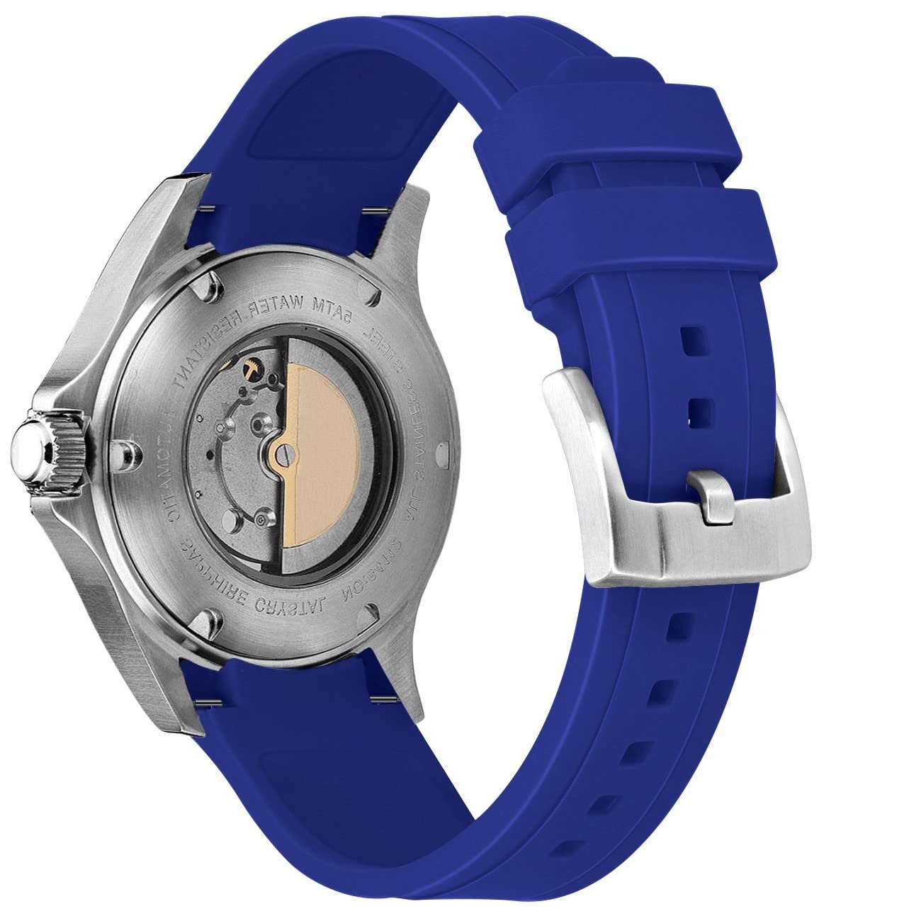 

[Kai Tian] 20mm Watch Strap Silicone Rubber Universal Curved End Watch Band Blue Watch Strap Stainless Steel Buckle for Men and Women