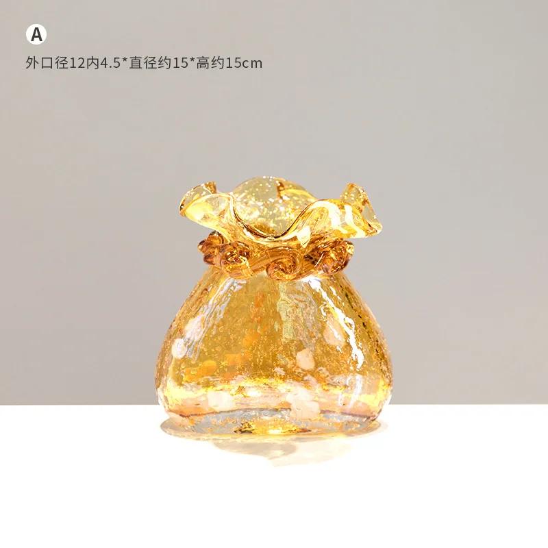 Vase glass gradual change color newChinese creative irregular shape suitable for living room table hydroponic flower arrangement