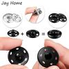 20 Sets Sew-on Snap Buttons Metal Snap Fasteners Black Silver Press Studs for Clothes Bags Sewing DIY Crafting Invisible Buttons