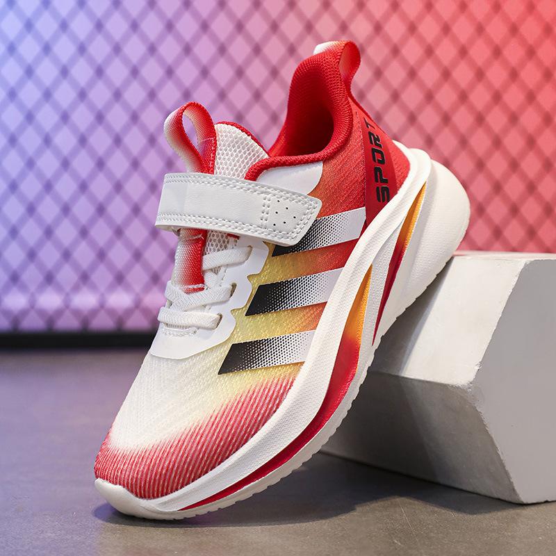 Children's sports shoes, jogging shoes, cushioning soft sole 2025 spring new girls and boys mesh running shoes, medium and old children