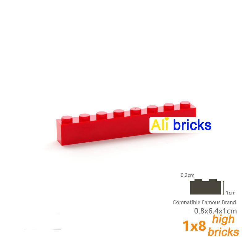 6pcs/lot DIY Blocks Building Bricks Thick 1X8 Educational Assemblage Construction Toys for Children Size Compatible With Brand