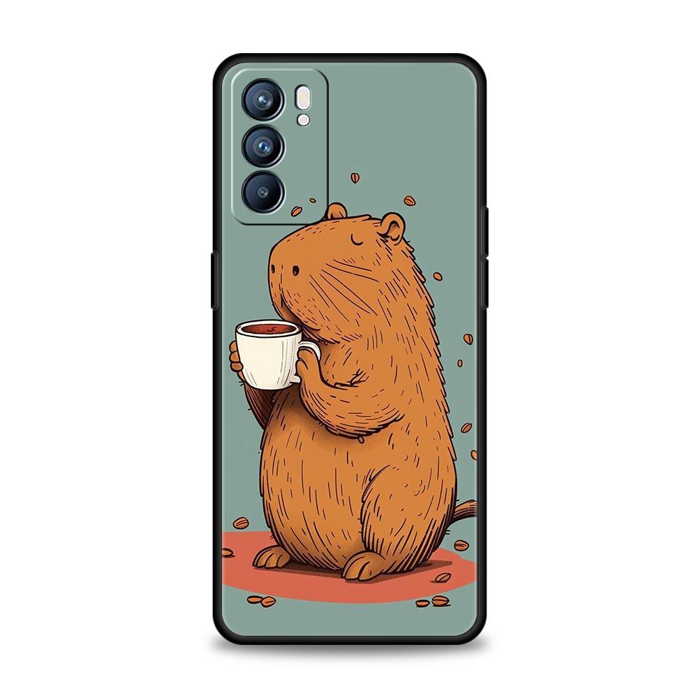 Anime Capybara Porpoise Phone Case For Oppo Reno13 Reno12 Reno11 F Reno10 Pro A54 5G Find X5 A53 A52 A9 A17 4G A79 A80 A98 Cover