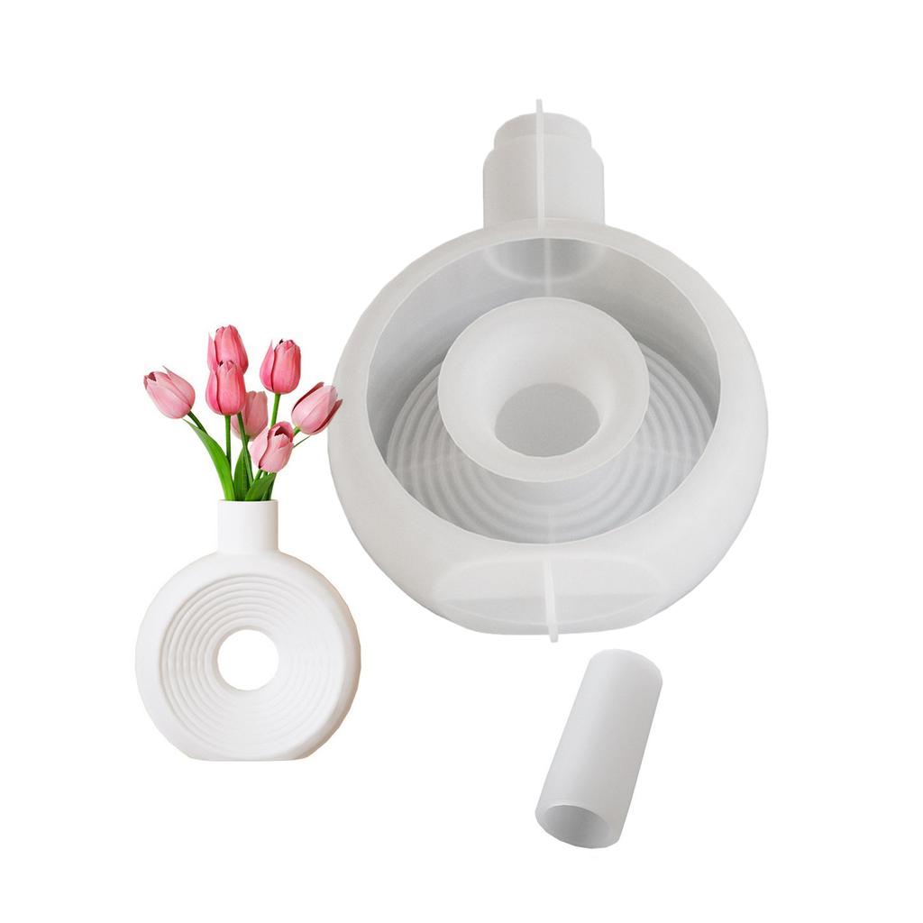 Flower Vase Mould Flexible Silicone Mold for Planter Handmade Home Decoration for Dining Table Flowerpot Molding Tool