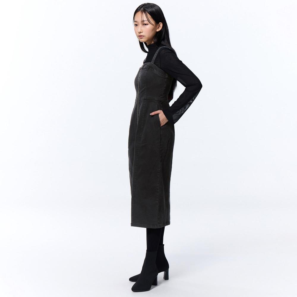 white christmas dresses Women's Denim Zip-Up Mini Dress – Wash Lab – washlabshop main image 0