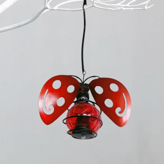 Solar Light Bee Shape Decorative Outdoor Statue Iron Art Insect Lamp Hanging Flying Animal Light Outdoor Decoration