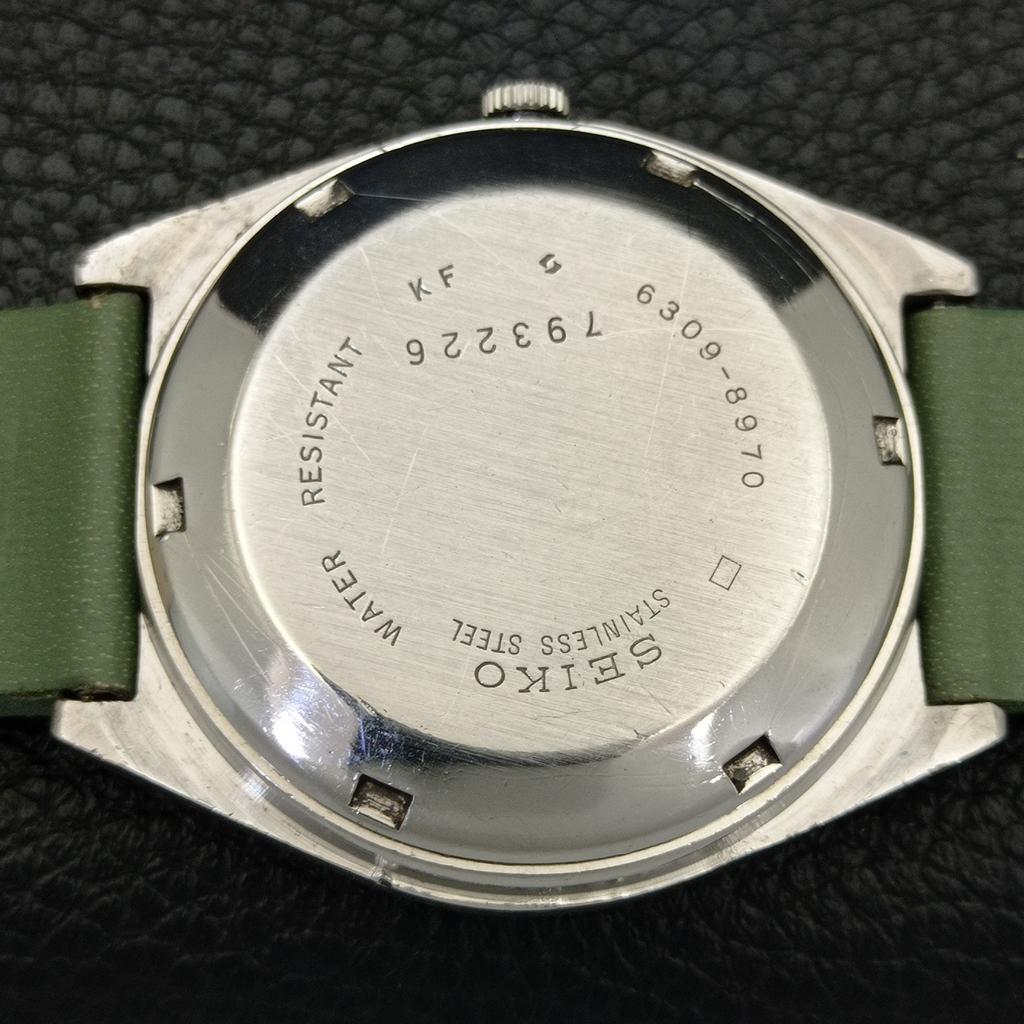 AUTOMATIC 6309A VINTAGE SEIKO JAPAN MENS GREEN COLOR DIAL WATCH A701559-5 R206b-a701559