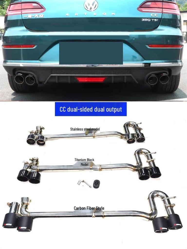 Volkswagen CC Lamando exhaust mods: dual, quad, stainless steel, carbon fiber, black tips.