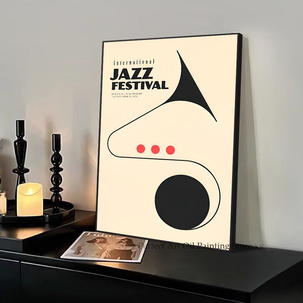 1PC Abstract Jazz Music Festival Record Player Symbol Art Poster Paper Print Home Living Room Bedroom Entrance Bar Restaurant