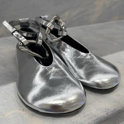 Modische Ballettschuhe mit Metallschnalle, 2024, neue hohle Sandalen, weicher Ledergürtel, Schnalle, Knöchelring, flache Mary Jane-Schuhe