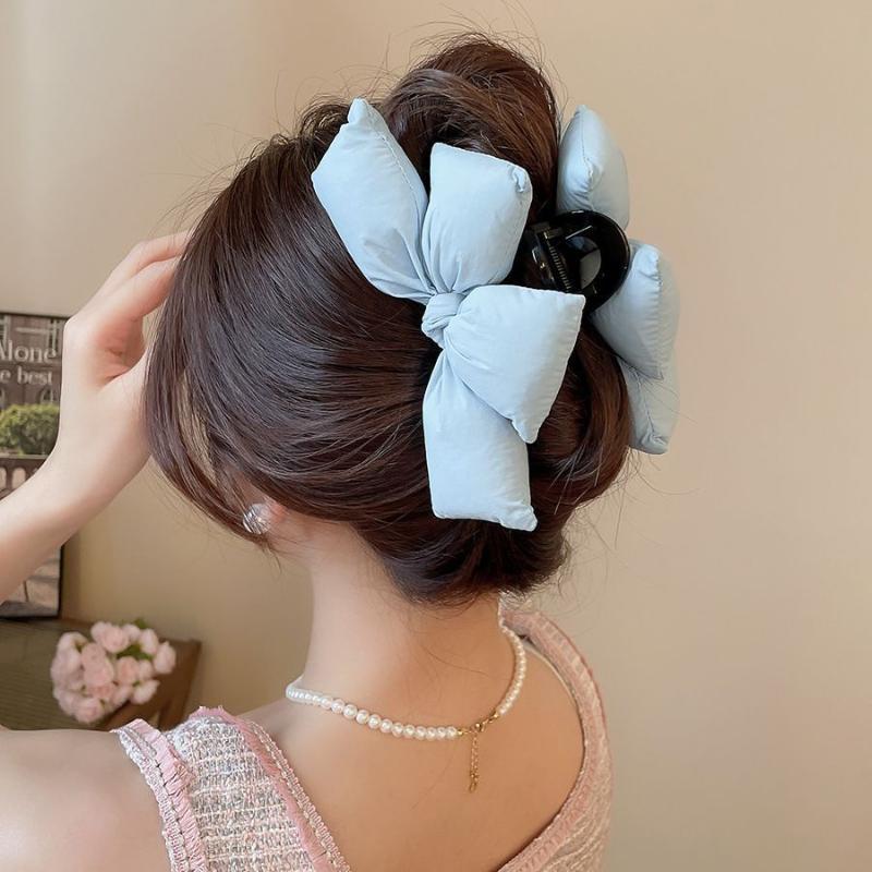 Three-Dimensional Bow Princess Head Women Hairpin Advanced Sense Back Head Hair Disc Grab Clip Shark Clip Hair