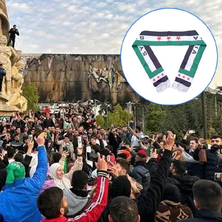 Syrian Arab Republic Scarf Patriotic Banners Event Celebration Neckerchief Cultural Festival Scarf Sports Event Sash