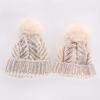 Multi Color Rhinestone Parent Child Knit Hat For Mom And Baby
