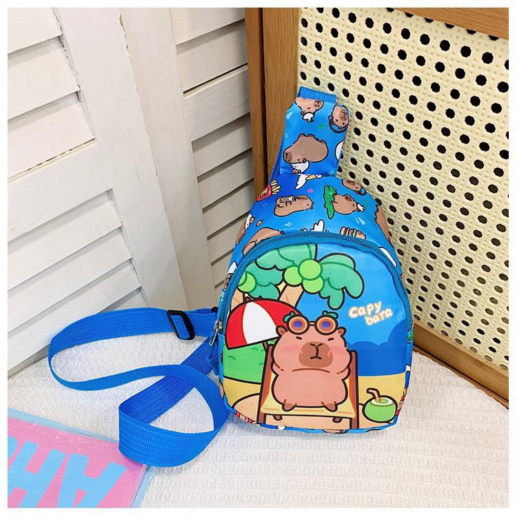 

School BagsNew Kapibara Children s Bag Casual Cute Chest Bag Outdoor Accessories Change Bag One Shoulder Crossbody синій