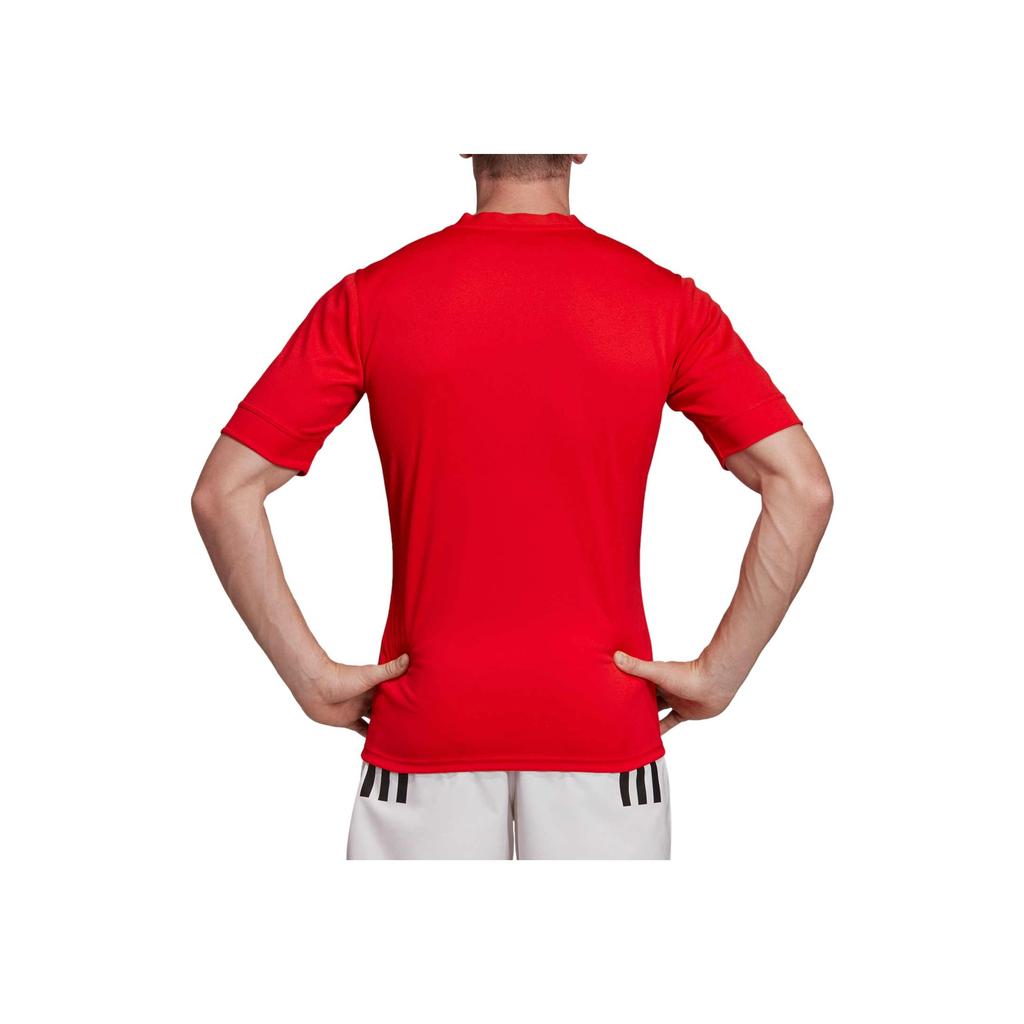 Adidas Logo Print Gestreift Schnelltrocknend Schwergewicht Amerikanischer Vintage Kurzarm T-Shirt Herren Oberteile Rot FK0784