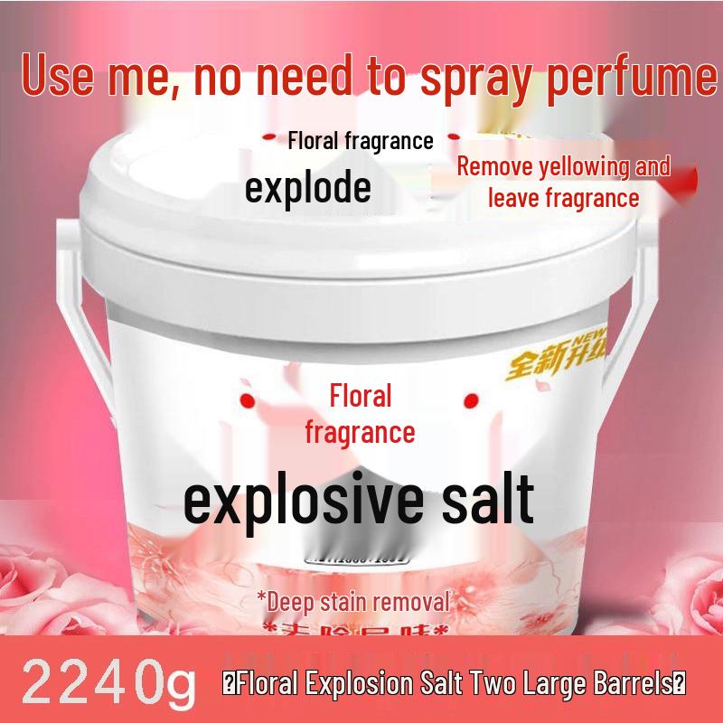 Floral Explosion Stain Remover & Brightener: Salt Bleach Powder for Colored Clothes with Long-Lasting Fragrance