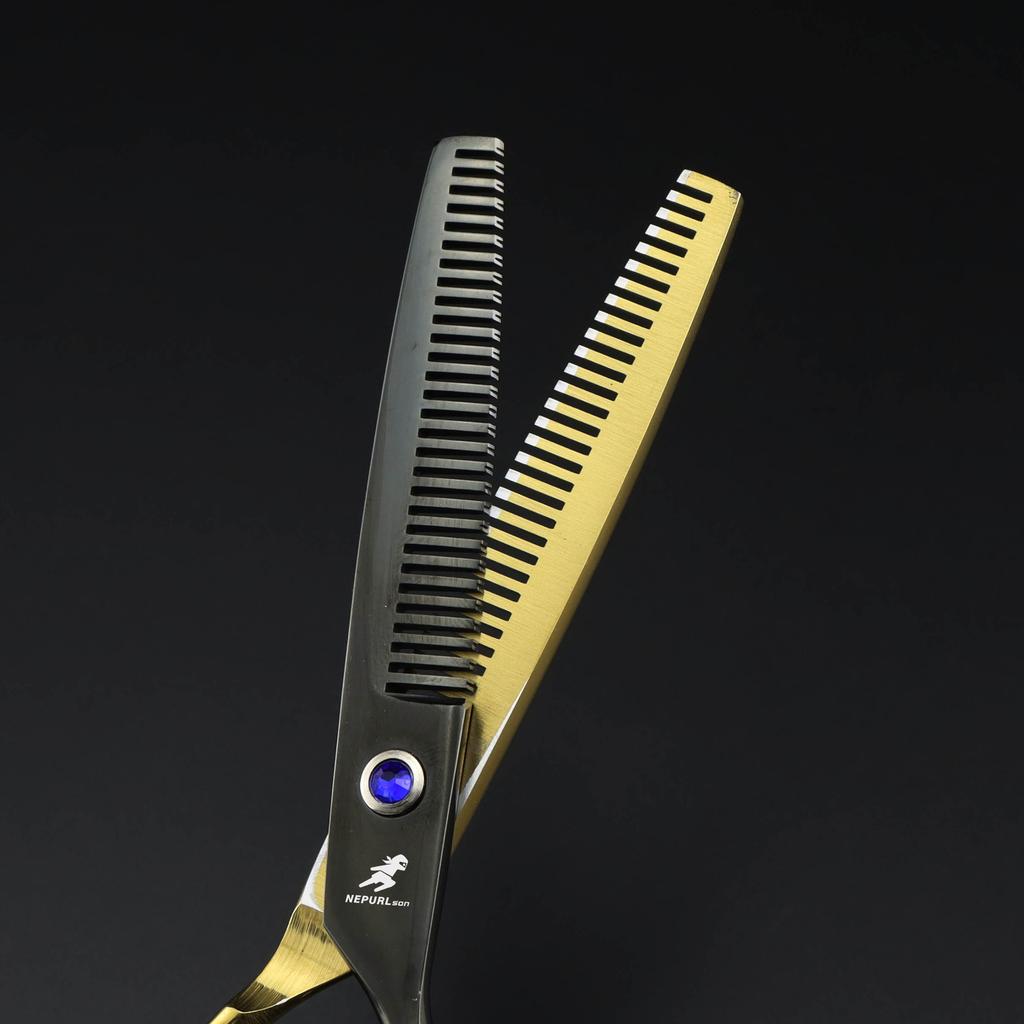 6,0 Zoll, Doppelseitige Zähne, Haarschere, Doppelseitige Zähne, Dünne Schere