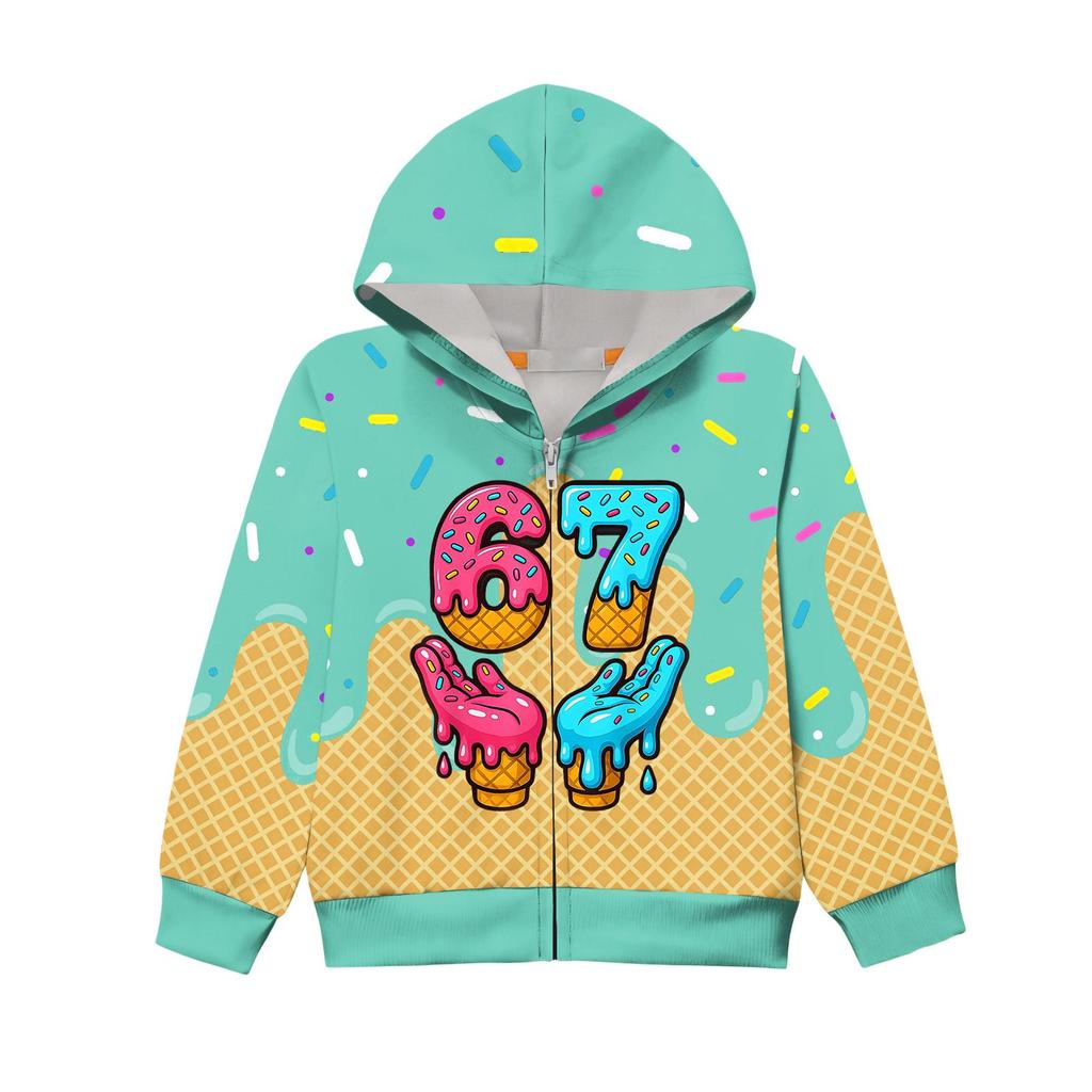 Kinder Langarm Locker Bedruckte Reißverschlussjacke