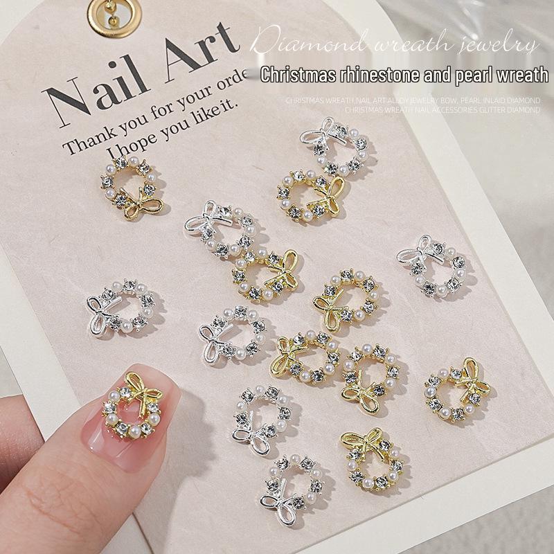 

Exquisite Christmas Nail Art Accessories: Shiny Rhinestones, Pearls, and Alloy Diamonds