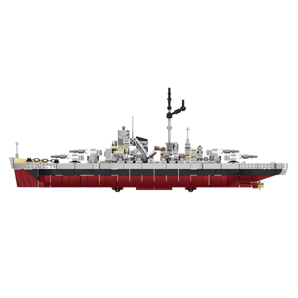 Seria Wojenna Wojsko Budowlane Klocki Zestaw Model Pancernika KMS Bismarck DIY Zabawki dla Dzieci Prezent na Urodziny dla Chłopca